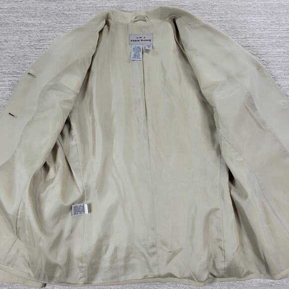 VTG AKA Eddie Bauer Silk Blend Jacket Womens 10 Cream Tan Lined Preppy Academia - Picture 8 of 14